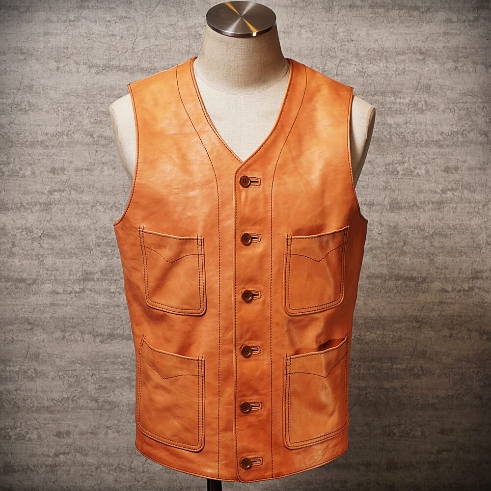 メンズの新喜皮革馬革 ベストのimage画像 制作例2288