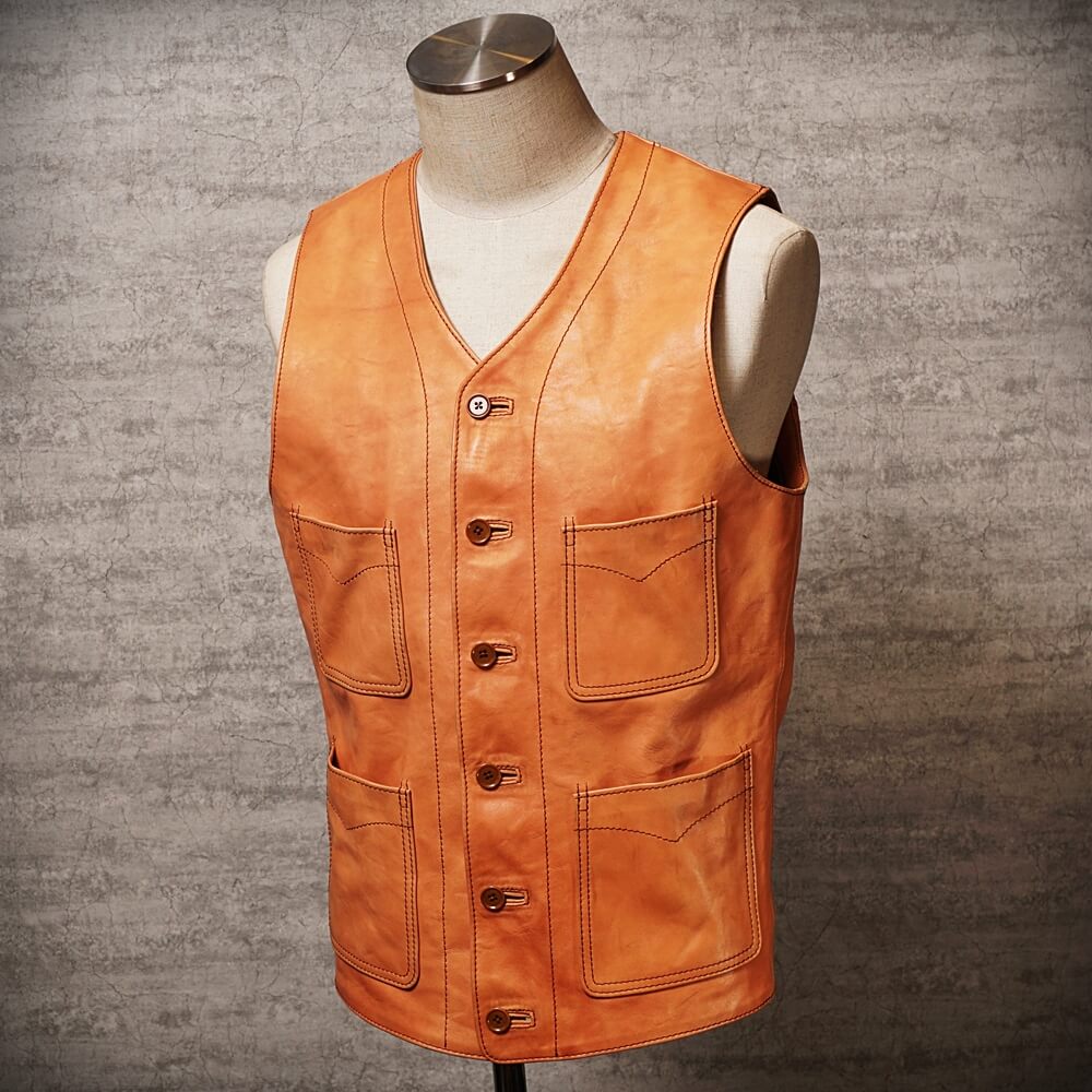 メンズの新喜皮革馬革 ベストのimage画像 制作例2288