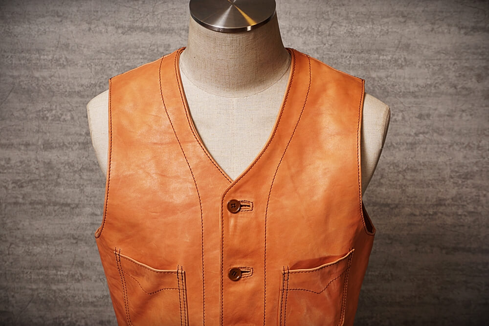 メンズの新喜皮革馬革 ベストのimage画像 制作例2288
