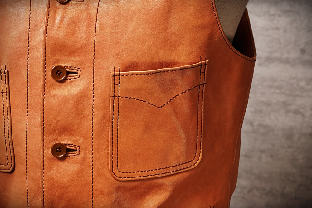 メンズの新喜皮革馬革 ベストのimage画像 制作例2288