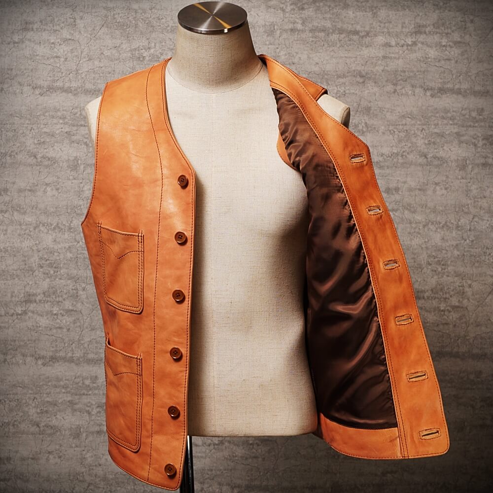 メンズの新喜皮革馬革 ベストのimage画像 制作例2288