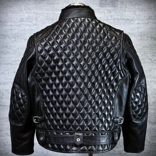 メンズのカウ牛革 立ち襟ライダースのimage画像 制作例6323