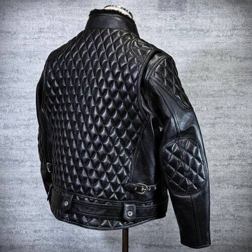 メンズのカウ牛革 立ち襟ライダースのimage画像 制作例6323