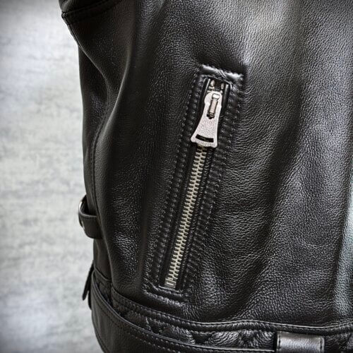 メンズのカウ牛革 立ち襟ライダースのimage画像 制作例6323