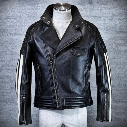 メンズのカウ牛革 セミダブルライダースのimage画像 制作例6325