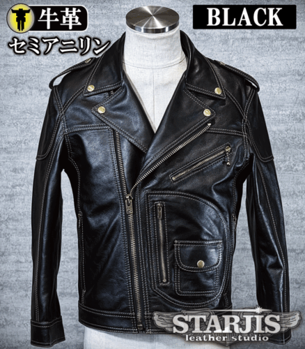 メンズのカウ牛革 ダブルライダースのimage画像 制作例2323