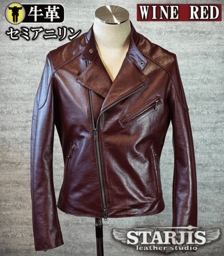 メンズのカウ牛革 セミダブルライダースのimage画像 制作例6327