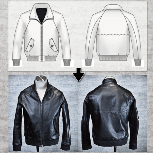 メンズのカウ牛革 フライトジャケットのimage画像 制作例2302