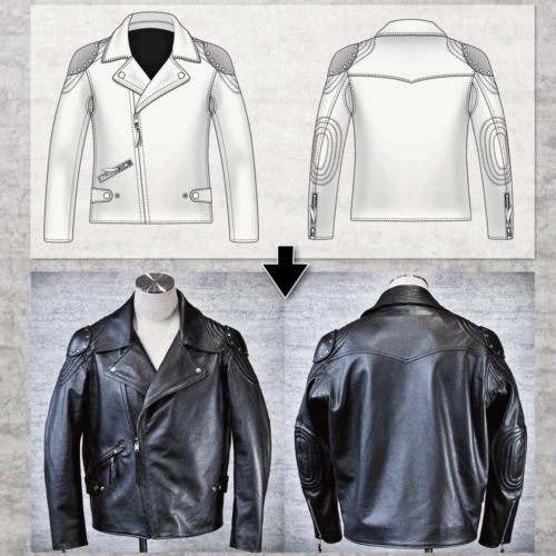 メンズのカウ牛革 マッドマックスダブルライダースの画像 制作例3310