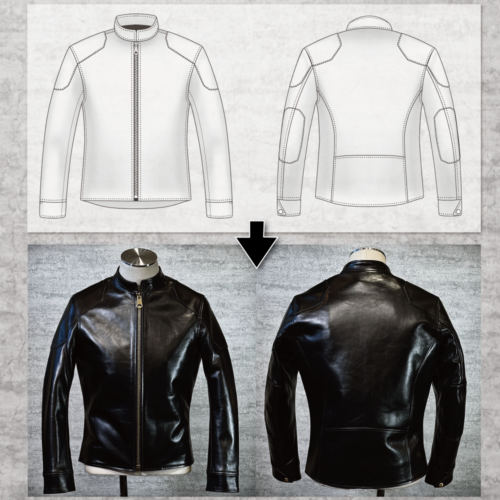 メンズのカウ牛革 シングルライダースのimage画像 制作例7319