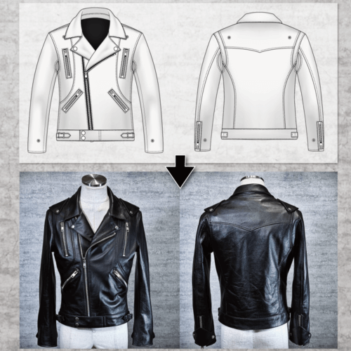 メンズのカウ牛革 ダブルライダースのimage画像 制作例9292