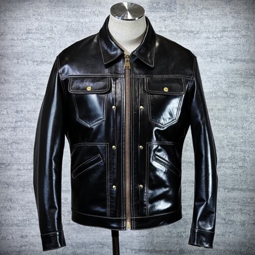 メンズのカウ牛革 Gジャンタイプのimage画像 制作例7325