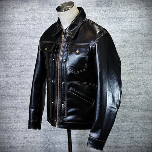 メンズのカウ牛革 Gジャンタイプのimage画像 制作例7325